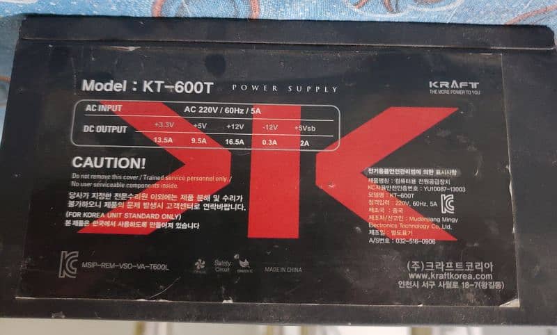 Power Supply 650 watts KT-600T 0