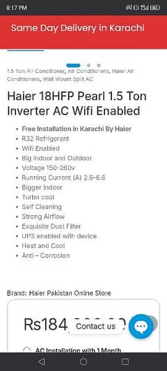 Haier pearl inverter brand new . . 0