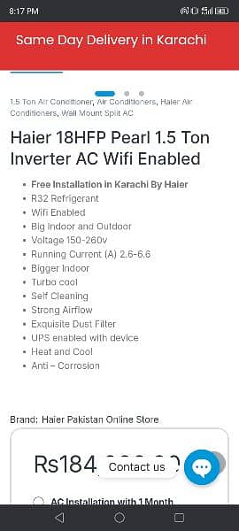 Haier pearl inverter brand new . . 0