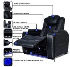 Triple Motor, Original Leather Power Recliner