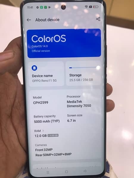 OPPO RENO 11 5G GREY COLOUR 12/256GB 7