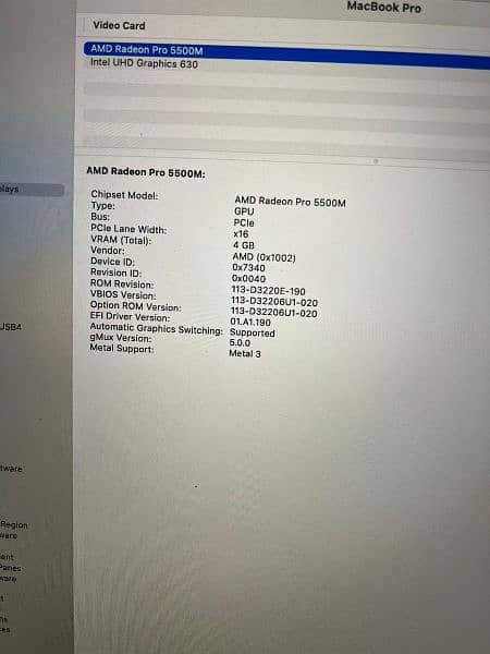 Macbook Pro 2141 core i9 2019 16 inch 2