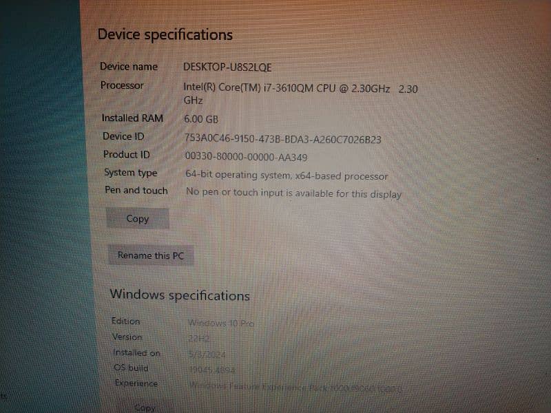 hp laptop i7 3rd genration 4