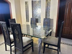 6 seater dining table / wooden dining table / luxury dining table