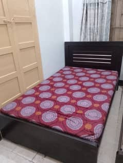 Single Wooden bed with mattress