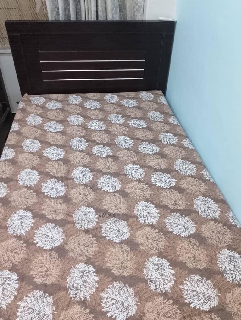 Single Wooden bed with mattress 1