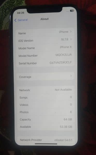 I phone x non pta 64 gb lla model 3