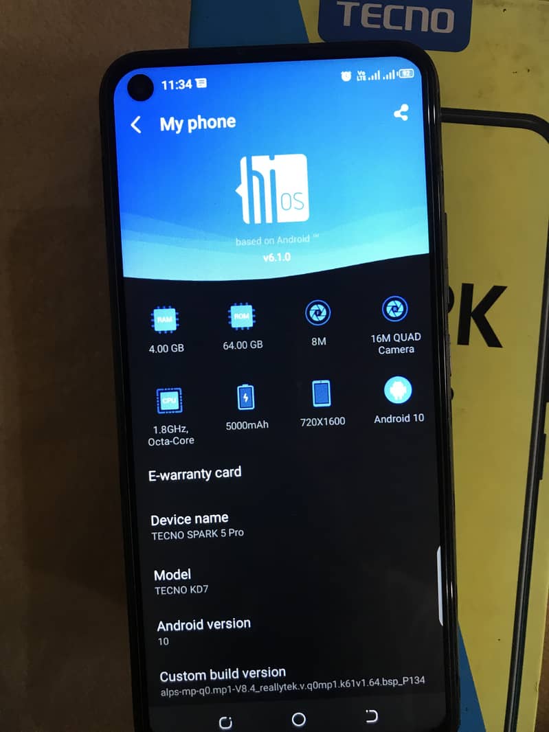 Tecno spark 5pro with box and charger 2