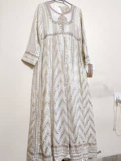 Embroided White Frock ready to wear 0