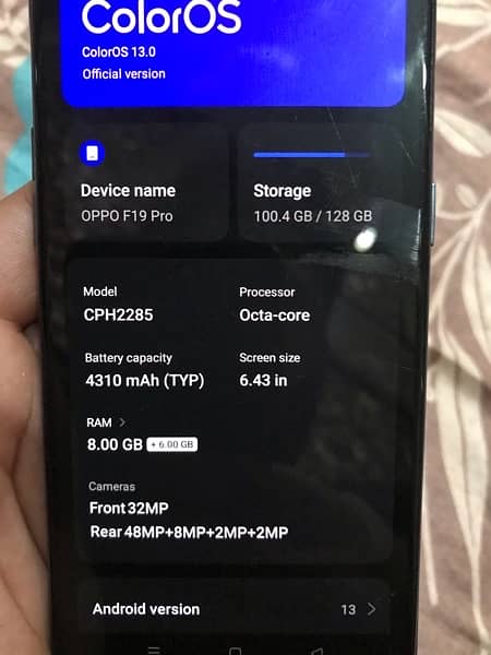 Oppo f19 pro 8GB 128GB for sale 5