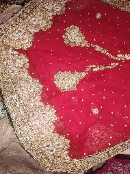 only fancy dupatta red and green colour 3