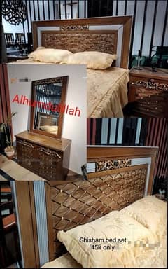 Shisham bed set, Sofa set, Center Table almari and all home furniture