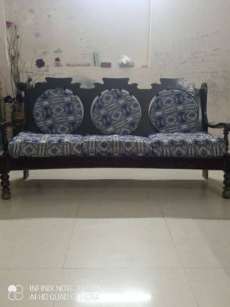 wooden sofa 3 seater only 1