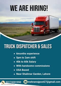 Call center Jobs for Truck Dispatch & Sales Representative