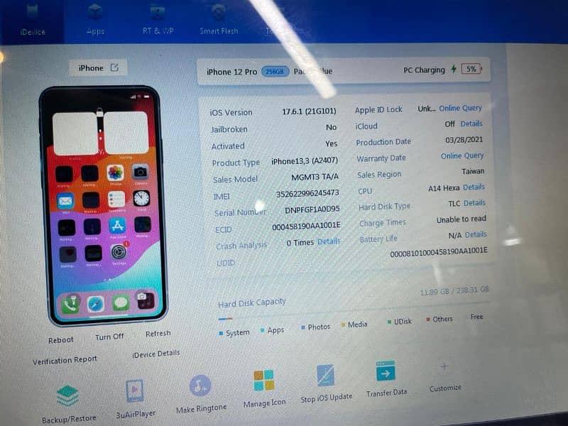 i phone 12 pro 256 pta approved 100% 9