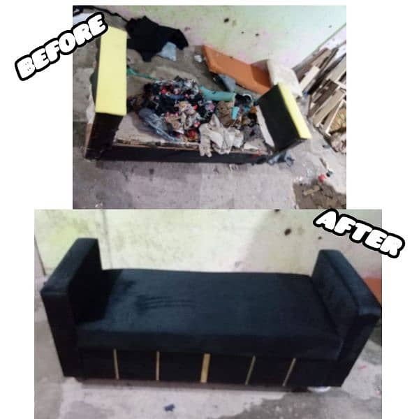 sofa set repair and fabric change 2