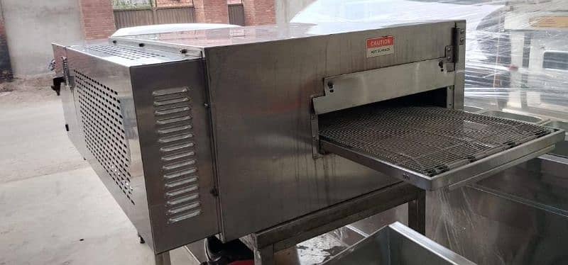 gasro quick conveyor belt pizza oven 18" belt , fast food setup 3