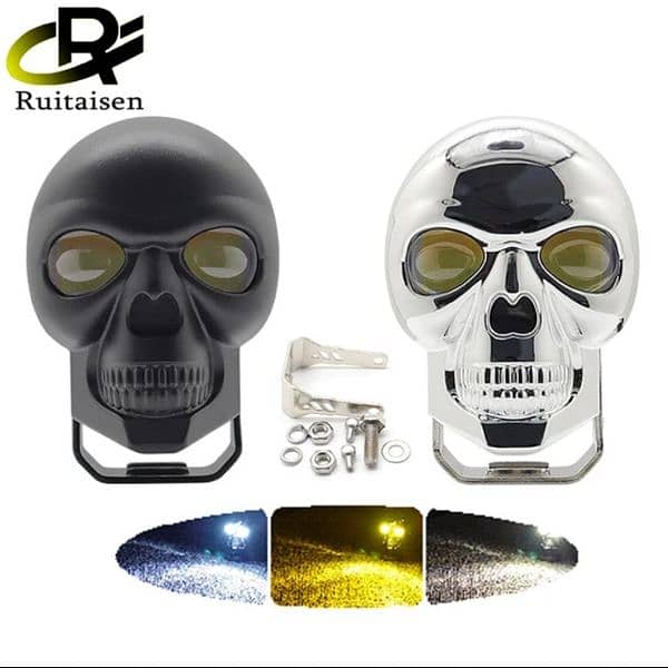 Bike Fancy Skull Design Led Fog Light In 2 Colours 1 pece 1