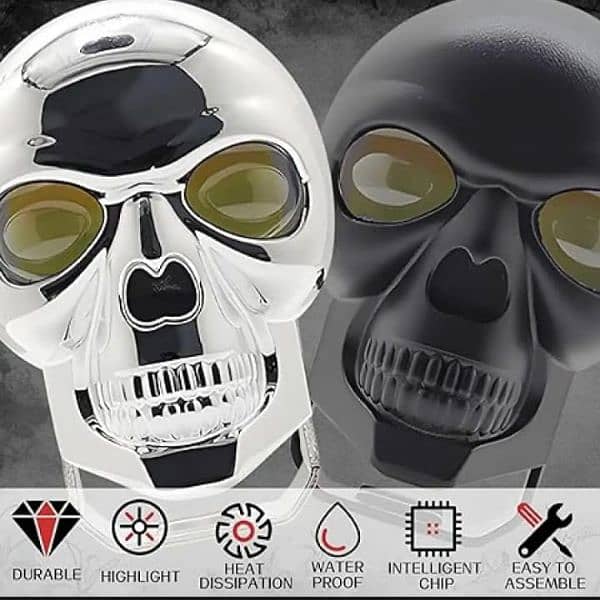 Bike Fancy Skull Design Led Fog Light In 2 Colours 1 pece 4