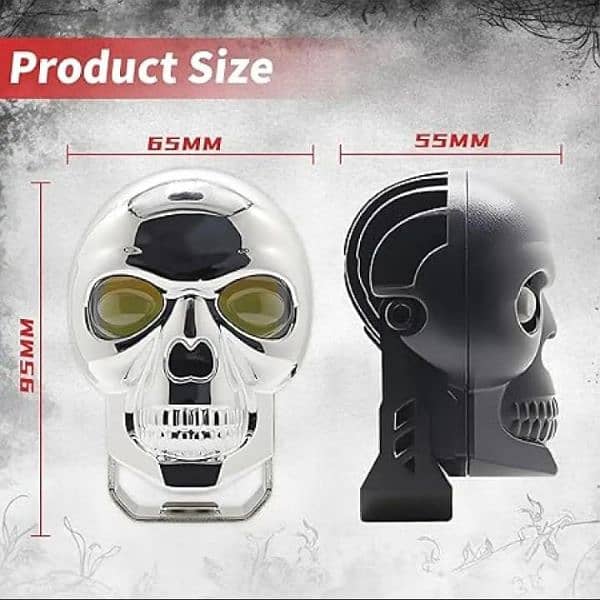 Bike Fancy Skull Design Led Fog Light In 2 Colours 1 pece 6