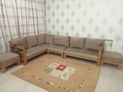 7 seater L shaped sofa in Pure Diyar wood