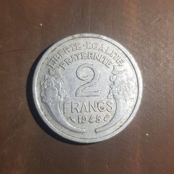 2 Francs coin of year 1945 0