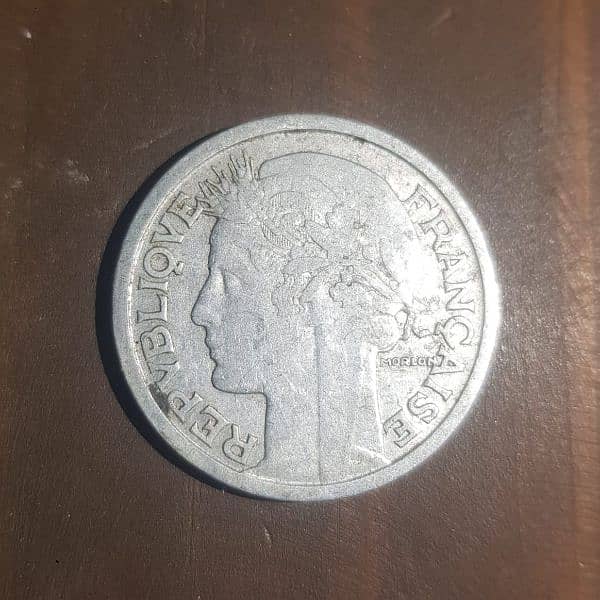 2 Francs coin of year 1945 1