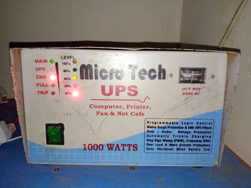 micro tech 1000 watt ups single battery 1