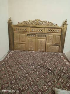 Double Bed with Wooden Sofa & Showcase