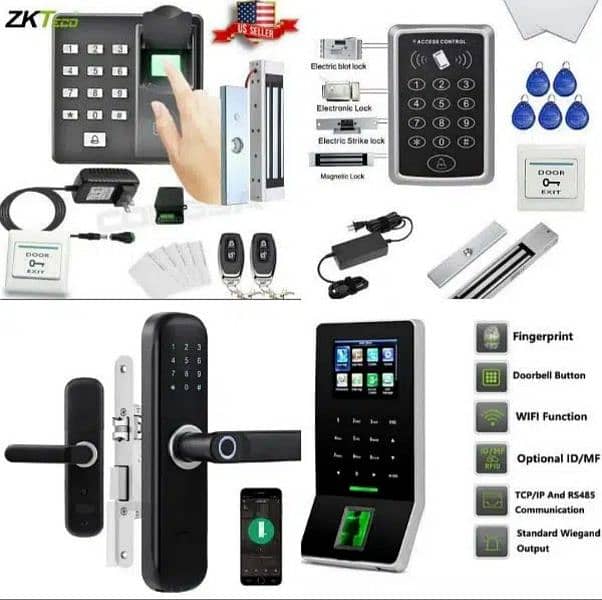 home security burglar alarm system smart fingerprint main gate lock 1