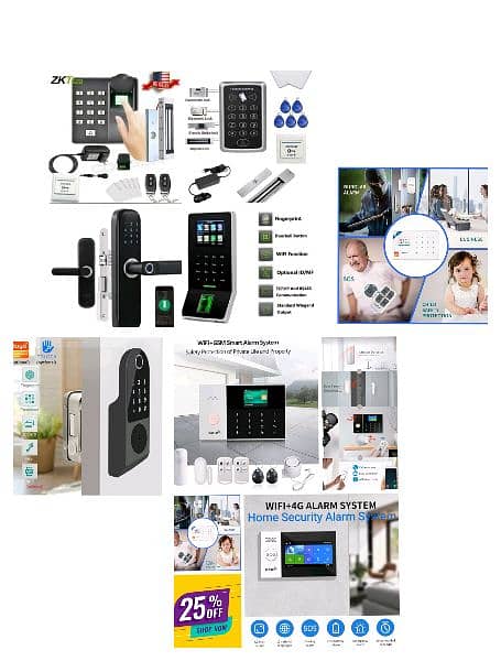 home security burglar alarm system smart fingerprint main gate lock 2