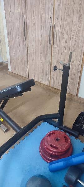 gym equipment for sale including bench, dumbbells, bars 1