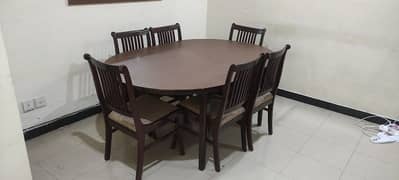 Sheesham wood dining table with 6 chairs