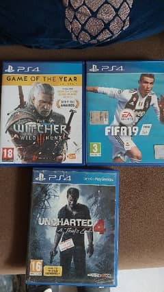 Witcher 3 GOTY Edition, Uncharted 4, Fifa 19 - PS4