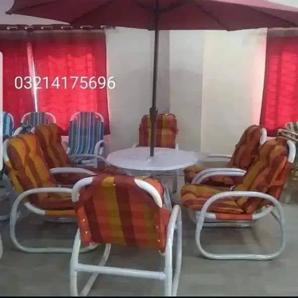 OUTDOOR GARDEN RATTAN UPVC FURNITURE SOFA SET CHAIRS TABLE UMBRELLA 5