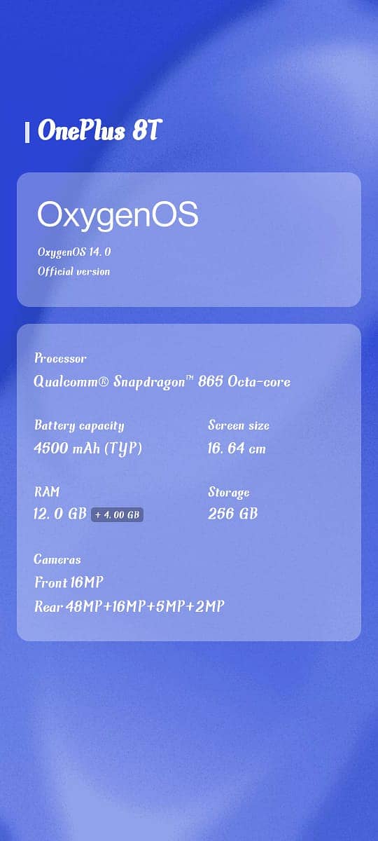 OnePlus 8t 12,256 GB 0