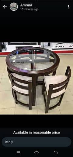 dining table with 4 chair's solid wood