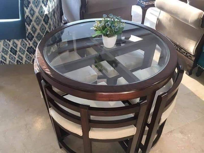 dining table with 4 chair's solid wood 2