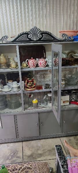 crockery Showcase for sale with 4 Cabins new furniture 3