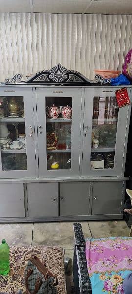 crockery Showcase for sale with 4 Cabins new furniture 4