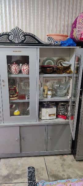 crockery Showcase for sale with 4 Cabins new furniture 6