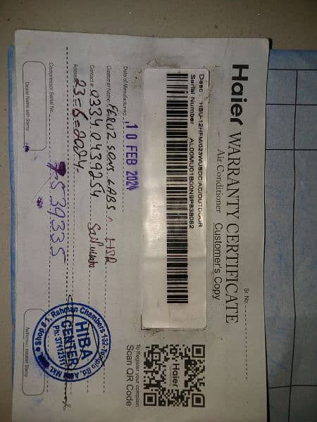 haier 1 ton ac box pack brand new condition slightly use 03216692661 18