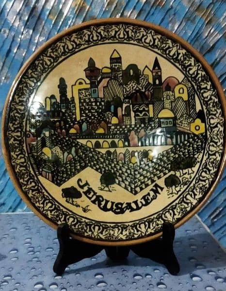 Masjid Al-Aqsa Antique Plate - Souvenir from Jerusalem, Palestine 1