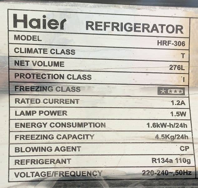 Haier Refrigerator HRF-306 New Condition Urgent Sale. 6