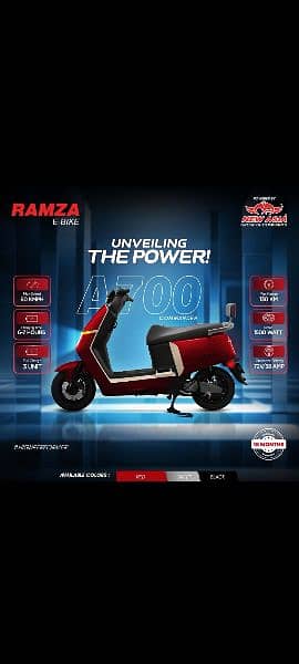 Ramza A 700 Electric Scooty 2024 Model Zero Meter 0