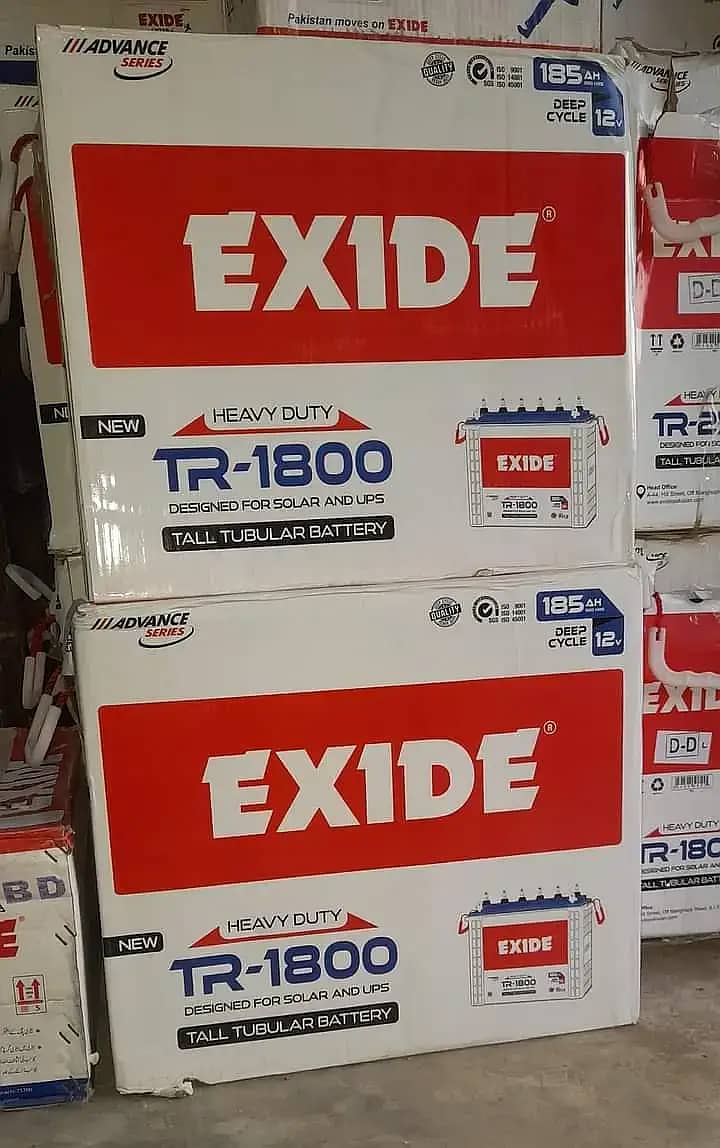 Battery TR-1800 12V 185AH _ Exide Tall Tubular 0