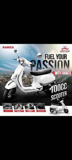 Ramza Petrol 100CC Scooty 2024 Model Zero Meter