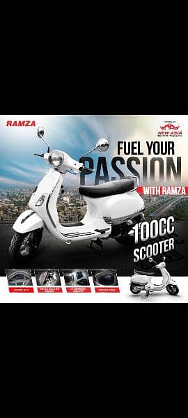 Ramza Petrol 100CC Scooty 2025 Model Zero Meter 0