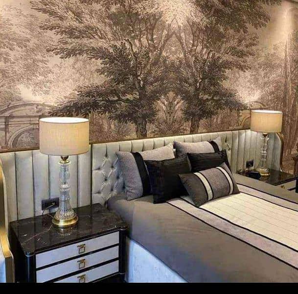 bedroom decor, wallpaper, Pop ceiling 1