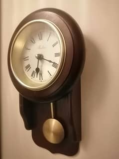 Wall clock pendulum Wooden England